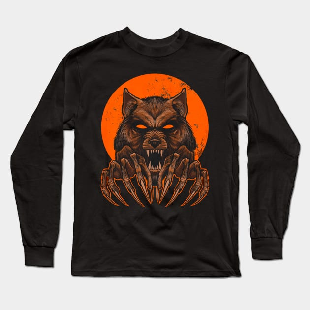 FrightFall2021: Werewolf Long Sleeve T-Shirt by Chad Savage